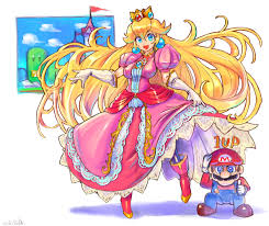 princess peach and mario (mario) drawn by oomasa_teikoku | Danbooru