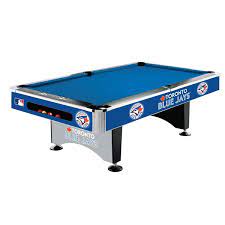 The blue jays compete in major league baseball as a member. Toronto Blue Jays 8 Pool Table