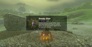 The Legend Of Zelda Breath Of The Wild Cook Book 018 Sneaky Elixir Grants A Mid Level Stealth