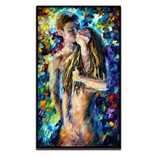 Nackt Frau und Mann Sex Malerei Palette Messer Öl Bilder, Körper Kunst,  Leinwand druck für Schlafzimmer, Wohnzimmer, Moderne Wand dekoration -  AliExpress