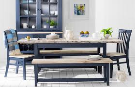 Historically the dining room is furnished with a rather large dining table and several dining chairs. Florence Wooden Table Bench Navy Blue Kitchen Dining Room Bench With Wooden Seat 5060346454955 Ebay