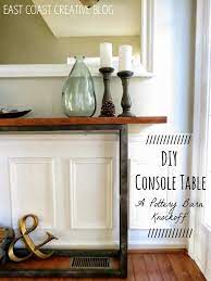 Diy Console Table Pottery Barn Knock Off East Coast Creative Diy Console Table Diy Console Diy Furniture Projects