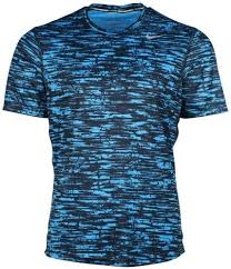 Black And Blue Nike Shirt Nike Men S Dri Fit Sublimated Short Sleeve Running Shirt Photo Blue Black Medium Running Shirts Nike Men Photo Blue