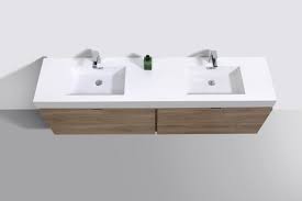 This 72 inch model comes with a reinforced acrylic sink, wood veneer constructed console with high quality. Bliss 72 Butternut Wall Mount Double Sink Modern Bathroom Vanity