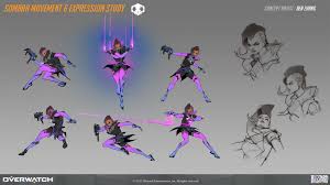 Ben Zhang Sombra Movement Expression Study Game Character Design Overwatch Hero Concepts Concept Art