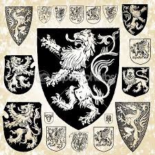 Set Of Medieval Crests And Shields Lion Sketch Shield Drawing Star Wars Art