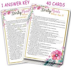 Check spelling or type a new query. Buy Bridal Shower Games Dirty Minds What Am I Wedding Shower Games For Guests Bachelorette Party Games For 40 Guests Online In Nigeria B07w57vr3w