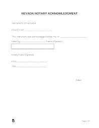 How to be a notary in minnesota. Free Nevada Notary Acknowledgment Form Word Pdf Eforms