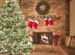 Wall made of concrete with stones. 36 Best Christmas Living Room Decor Ideas Holiday Decorating