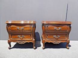 Nightstands don't have to be tricky to style. Furniture Pair Vintage Bombay Bombe Nightstands W Carved Wood By White Fine Furniture Bedroom Furniture