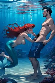 Mermaid Tail, Guy Standing, Deep Blowjob Porno IA Hentai