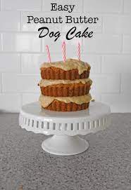 Easy Peanut Butter Dog Cake The Cheerio Diaries Recipe Dog Cake Recipe Peanut Butter Dog Cake Recipes Dog Birthday Cake Recipe