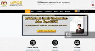 Menurut institut penyelidikan keselamatan jalan raya malaysia (miros), jumlah kemalangan jalan raya di malaysia menunjukkan peningkatan ketara setiap tahun, iaitu dari 250,429 kes pada tahun 2000 kepada 414,421 kes pada tahun 2010. Miros Terbitkan Buku Soal Jawab Bersama Prof Radin Umar