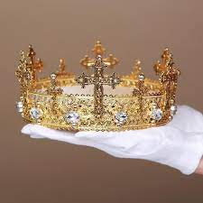 Meshek Zolotaya Krestovaya Korona Korolevskaya Korona Krestovaya Korona Olenagrin Gold Wedding Crowns Crystal Crown Kings Crown