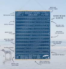 2020 Brighton And Hove Shoreham Newhaven Sussex Tide Wall Chart