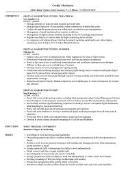 Trained in sports marketing, our msc international sport & event management students can evolve in this field along b2b and b2c routes. Digital Marketing Intern Resume Samples Velvet Jobs