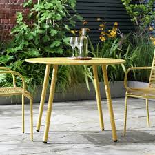 Buy Argos Home Ipanema Round 4 Seater Garden Table Yellow Garden Tables Argos Garden Table Argos Home Round Garden Table