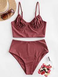 Tankini Swimsuits And Tops High Neck Underwire Cute And Halter Tankinis Online Shopping Zaful Ruched Tankini Tankini Swimsuits Swimwear