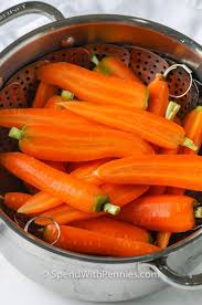 One serving of baby carrots, or 3 ounces, is equal to about nine carrots. Steamed Carrots Freezer Friendly Spend With Pennies