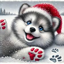 Can someone create snowmen in black and white with a pop of red?