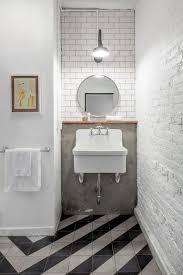 10 Strategies To Apply White Brick Wall In Various Rooms Concrete Bathroom White Bathroom Tiles