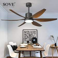 With this ceiling fan, it should be pretty easy to find something that complements your. Sove 66 Inch Modern Led Brown Ceiling Fans With Lights Large Amount Of Wind Living Room Dc Ceiling Fan Lamp Remote Control Ceiling Fans Aliexpress