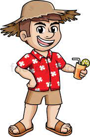 Relaxed Man Wearing Summer Hat Cartoon Vector Clipart Friendlystock Beach Cartoon Hat Cartoon Cartoon