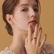 925 Sterling Silver 14K Gold Plated Gemstone Vintage Courtly Style Ring  Opal Artificial Amber Rings