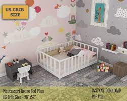 With this method, you're going to make the coolest and simplest toddler bed ever. Montessori Canopy Bed Plan Crib Bed Toddler Bed Frame Diy Etsy