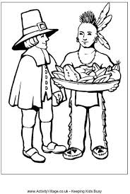 Pilgrim And Indian Colouring Page Thanksgiving Coloring Sheets Pilgrims And Indians Free Thanksgiving Coloring Pages