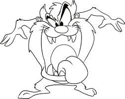 They are ferocious when eating, which is why europeans named them devils. Taz Coloring Pages Learny Kids