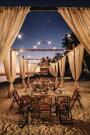 You Will Love The Chic Tropical Styling Of This Intimate Wedding By The Sea In 2020 Tropical Beach Wedding Bohemian Beach Wedding Beach Wedding Decorations Reception