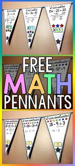 Free Math Pennants Math Pennant Free Math Maths Activities Middle School