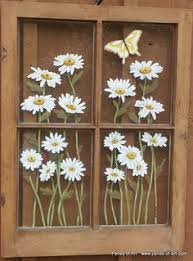 Painted Old Windows Painted Window Panes Window Art Window Pane Painting Glass Art Old Glass Painting Designs Window Crafts Painting On Glass Windows