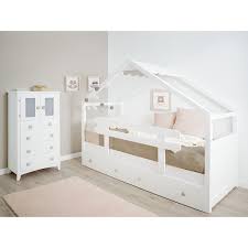 Con i letti a castello si sfrutta al meglio l'altezza della cameretta! Letto A Casetta Con Cassetti Bianco Tetto