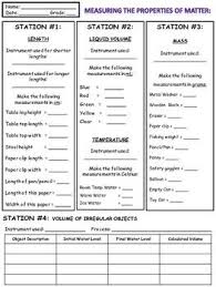 Measuring Matter Grades 6 8 Matter Science Elementary Science Middle School Science