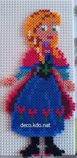 Princess Anna Frozen Hama Perler Beads By Deco Kdo Nat Perle A Repasser Modeles Perles Hama Perle
