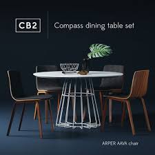 Maybe you would like to learn more about one of these? Cb2 Compass Dining Table Set With Arper Aava Chairs 3d Model Cgtrader