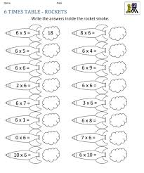 multiply by 6 worksheet