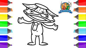Escolha suas cores favoritas na paleta para pintar as duas criaturas. How To Draw Walkappa For Kids Coloring Pages For Kids Yo Kai Watch Walkappa Kids Cartoon Animation Youtube