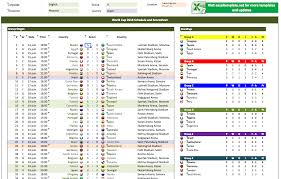 world cup schedule and scoresheets