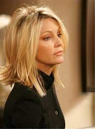Locklear One Side Part Blonde Medium Straight Layered Synthetic Hair Wigs In 2021 Medium Hair Styles Hair Beauty Blonde Layered Hair