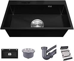 Kohler glen falls 25 single basin undermount or drop in cast iron utility sink with single faucet hole. Amazon Com Kitchen Sink 27 28 30 32 Inch Drop In Single Bowl Gunmetal Matte Black Stainless Steel 9 Deep Utility Sink Basin Topmount Undermount Home Kitchen