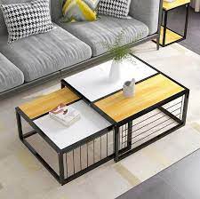If the sofa part of the sectional has 3 cushions and is longer, then an oversized rectangular coffee table may be best. Creative 2 In 1 Coffee Table Living Room Coffee Tea Table Center Side Table Sofa Table Save Space Telescopic Design Small Table Coffee Tables Aliexpress