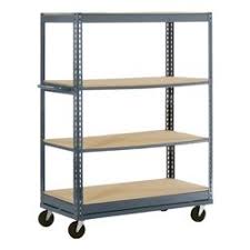 Edsal Boltless Mobile Shelf Truck W Commercial Shelving Shelving Unit Steel Shelving