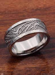 Hammered Rail Tree Of Life Wedding Band Custom Mens Wedding Rings Mens Wedding Rings Wedding Rings