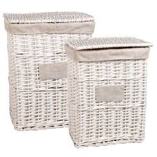 2 Paniers A Linge En Rotin Et Lin Maisons Du Monde Laundry Basket Wicker Laundry Basket Wicker