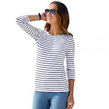 Vous êtes sur le point de valider votre commande ! Tee Shirt Raye Col Bateau Manches 3 4 Femme Bleu 3 Suisses
