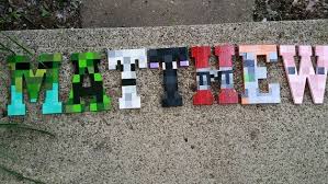 Wood Nursery Name Letters Minecraft Price Is Per Letter Easter Sale Minecraft Bedroom Minecraft Bedroom Decor Minecraft Room