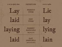 Differences Between Lay Lie Laid Lay Laying Lying Laid And Lain Writing Tips Writing Words Reading Writing